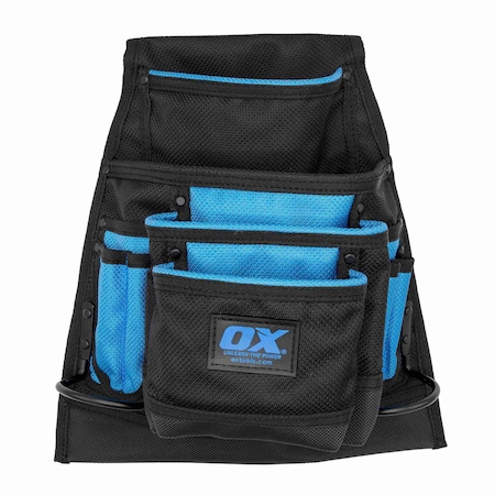 Ox Tools Pouch, Dynamic Nylon 10 Pocket Pouch - Dual Hammer Holder, Nylon OX-P266210